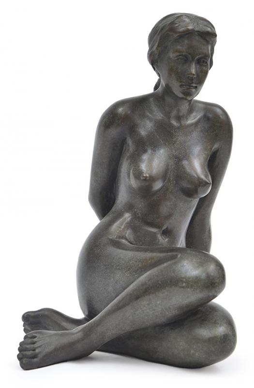 Appraisal: PHILLIP PIPERIDES BORN Seated Figure bronze PHILLIP PIPERIDES BORN Seated