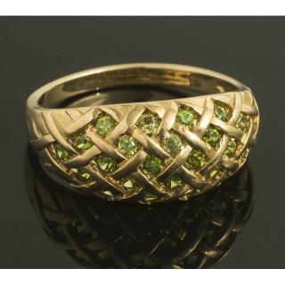 Appraisal: Demantoid Garnet Gold Ring Demantoid garnet basketweave ring ct TW