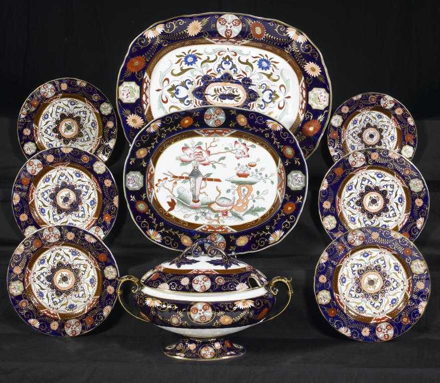 Appraisal: A G L ASHWORTH BROTHERS IRONSTONE DINNER SERVICE richly decorated