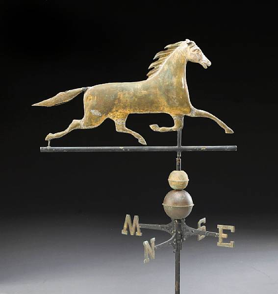 Appraisal: An American gilt copper and zinc running horse weathervane late