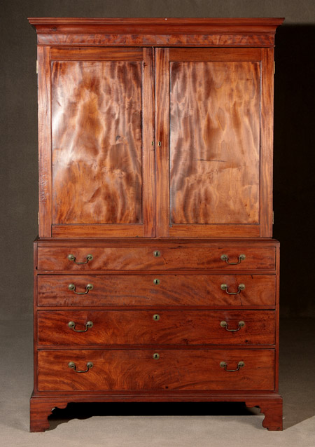 Appraisal: Federal Mahogany Linen Press New York Circa - In two