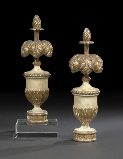 Appraisal: Pair of French Turned Carved Blanc de Trianon-Painted and Parcel-Gilt