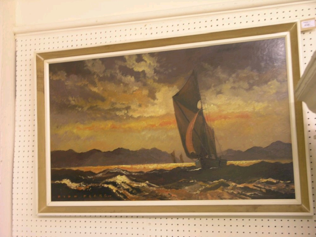 Appraisal: Dion Pears - acrylic on board sailing boat on choppy