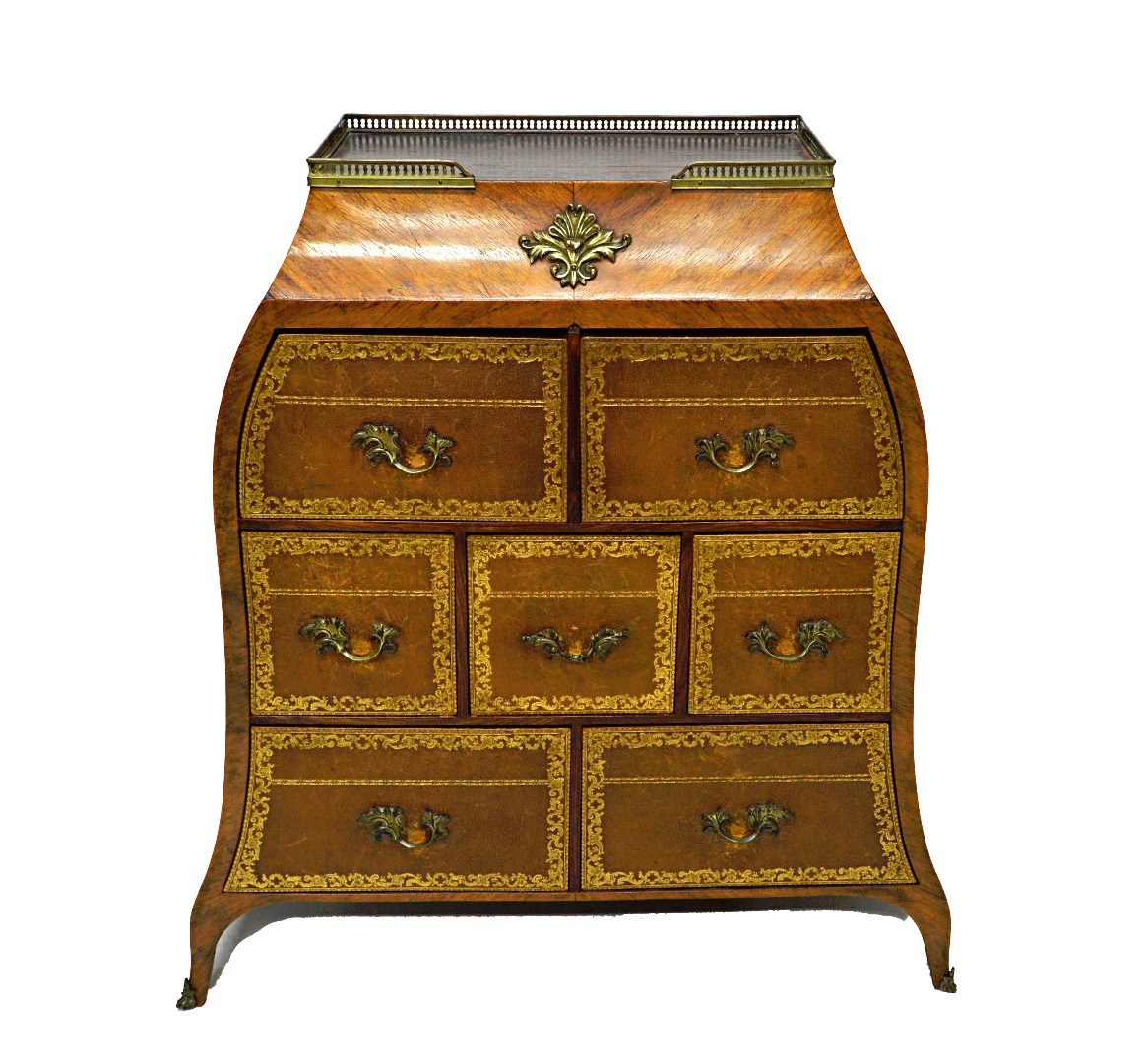 Appraisal: A late th century French gilt metal mounted walnut cartonnier