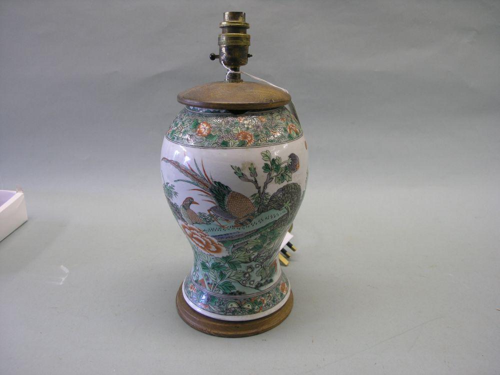 Appraisal: A Chinese porcelain baluster vase painted in famille verte enamels