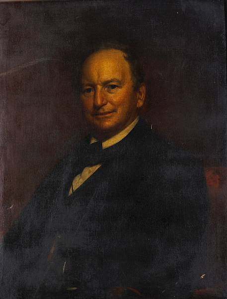 Appraisal: J U Haskell oil on canvas portrait of Reverend Oliver