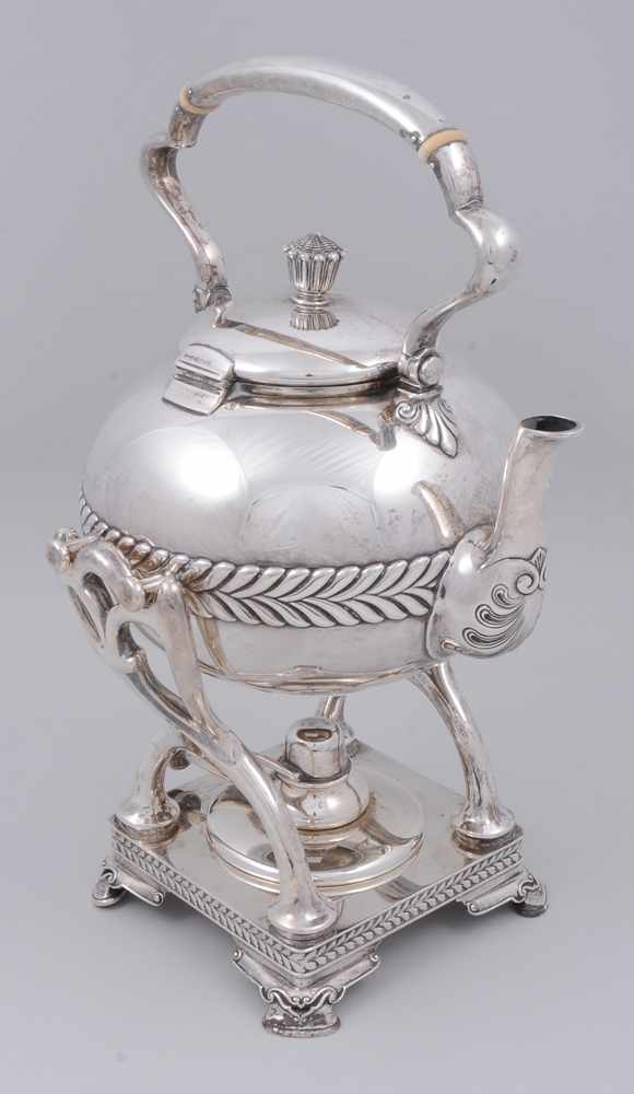 Appraisal: TIFFANY CO SILVER KETTLE ON WARMING STAND AND A TIFFANY