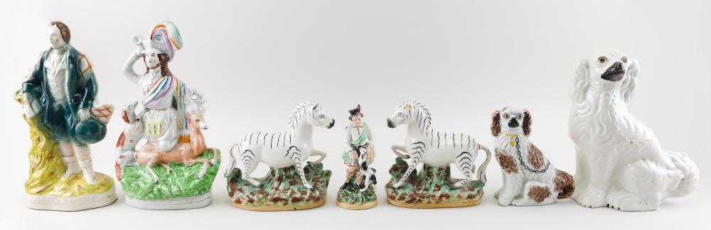 Appraisal: SEVEN STAFFORDSHIRE FIGURES ENGLAND TH AND TH CENTURY HEIGHTS FROM