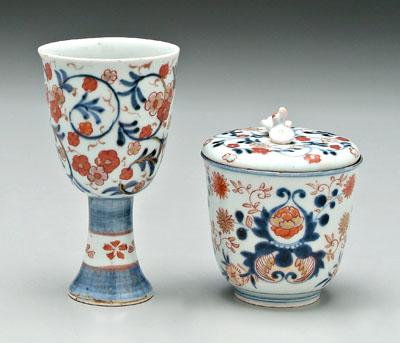 Appraisal: Two pieces Imari porcelain Chinese cup late th early th