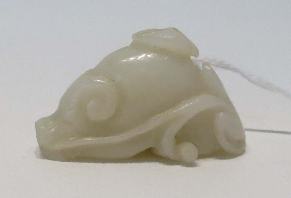 Appraisal: CHINESE CARVED WHITE JADE FIGURAL SCULPTURE model of an animal