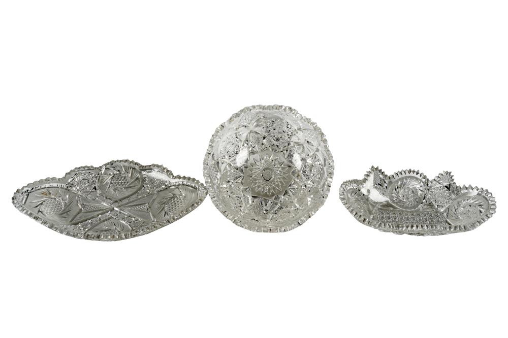 Appraisal: GROUP OF CUT GLASS DISHEScomprising bowl and two dishes Condition