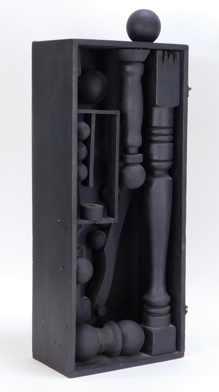 Appraisal: LOUISE NEVELSON BLACK WOOD ASSEMBLAGE SCULPTURE New York Russia -