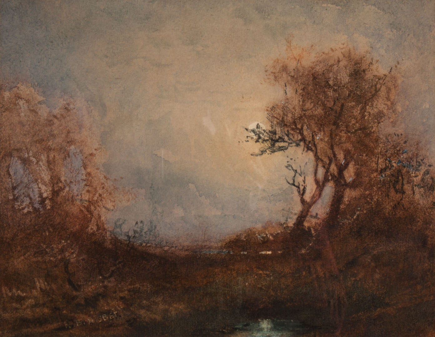 Appraisal: Robert B Nisbet Landscape watercolor on paper Robert Buchan Nisbet