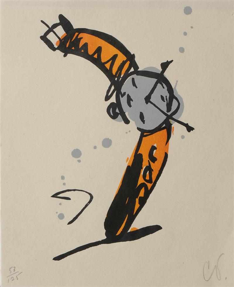 Appraisal: CLAES OLDENBURG b WRISTWATCH RISING Lithograph in color initialed lower