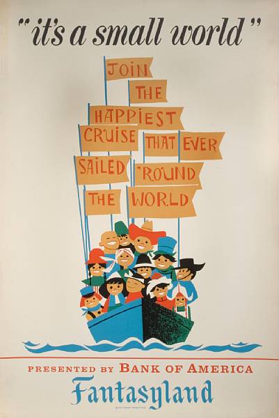 Appraisal: A rare original advertising poster for the Disneyland ride 'It's