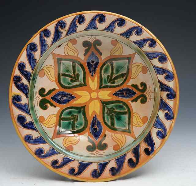 Appraisal: A Della Robbia Pottery bowl decorated with floral motif to