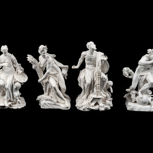 Appraisal: Four German Porcelain Figures Allegorical of the Seasons Nymphenburg Porcelain