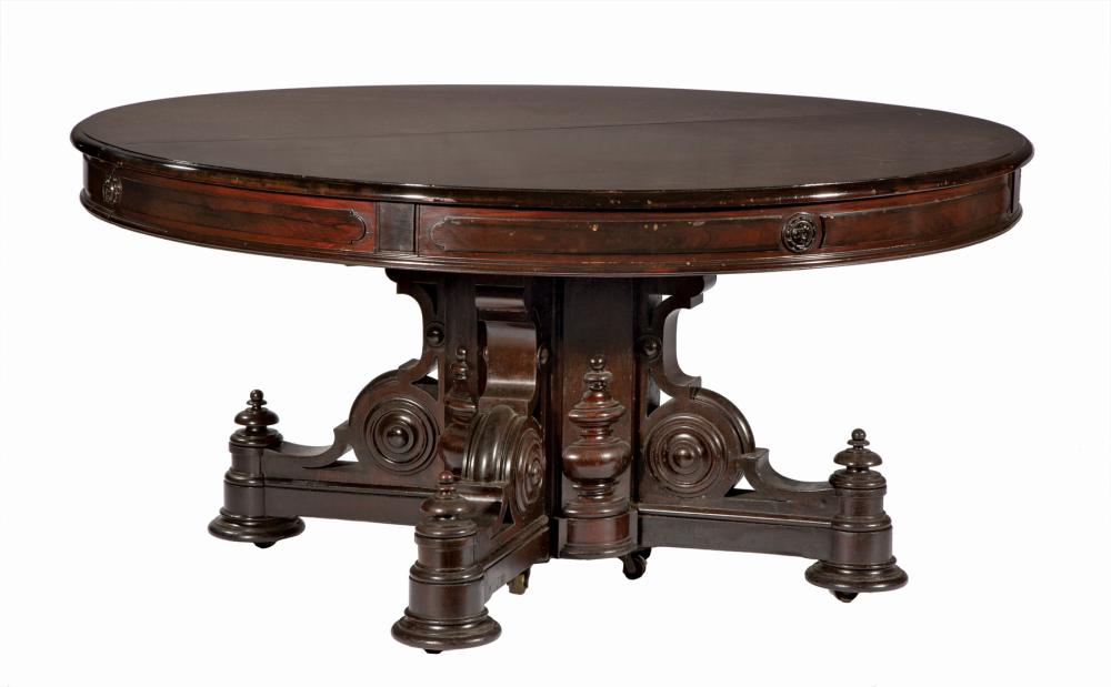 Appraisal: American Renaissance Carved Rosewood Extension Dining Table late th c