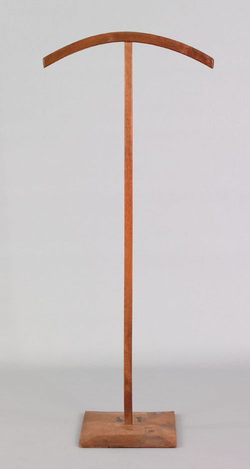 Appraisal: Walnut coat rack th c bearing the label of Andrew