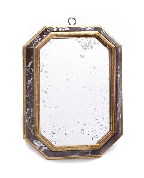 Appraisal: A Baroque style parcel gilt and marble mirror height in