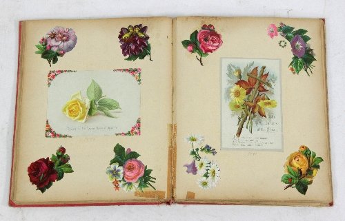 Appraisal: An album of Victorian scraps greeting cards etc