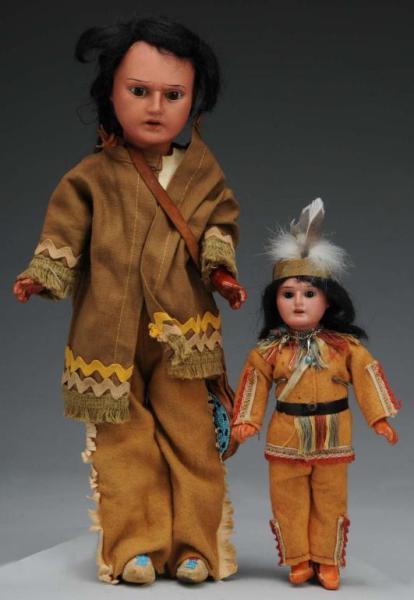 Appraisal: Lot of German Bisque American Indian Dolls Description Germany Ca