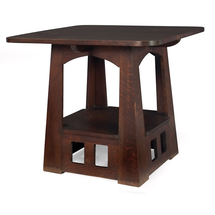 Appraisal: Limbert Pagoda table top with rounded corners above an arched