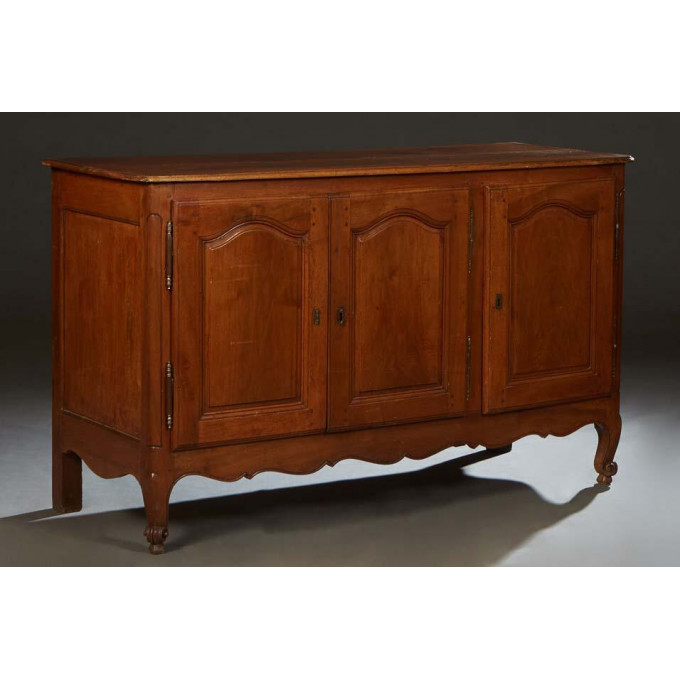 Appraisal: French Louis XV Style Carved Cherry Sideboard th c the