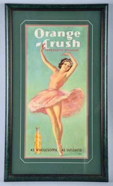 Appraisal: Large Framed Orange Crush Ballerina Poster Description s Matted and