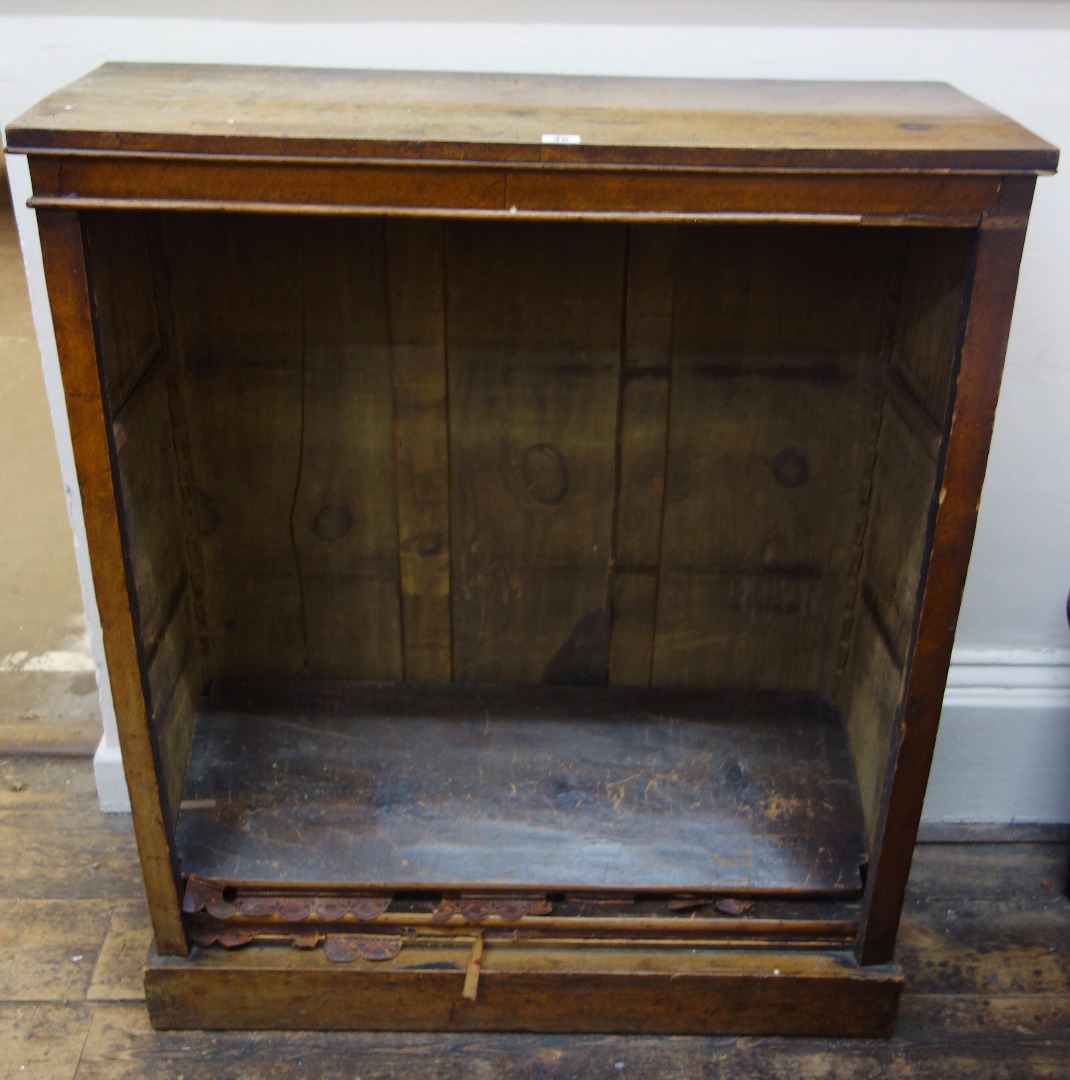 Appraisal: A Victorian walnut dwarf open fronted bookcase cm wide and