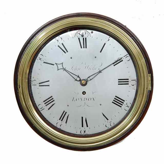 Appraisal: A GEORGE III DIAL TIMEPIECE the silvered Roman dial with