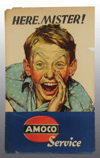 Appraisal: Amoco Service Child's Face Poster Description s Featuring yelling boy