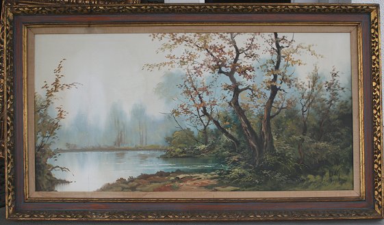 Appraisal: DEVITY Antonio Italian River Landscape OIL C '' x ''