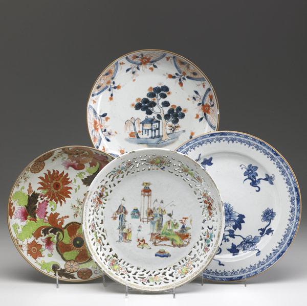 Appraisal: CHINESE EXPORT Three bowls and a platter of varying types