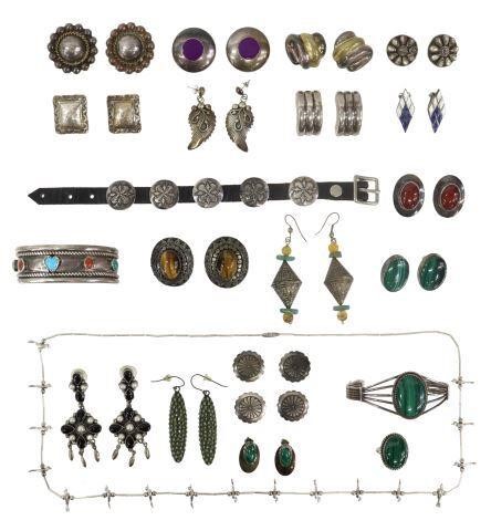 Appraisal: lot Collection of sterling and silver-tone metal jewelry various styles