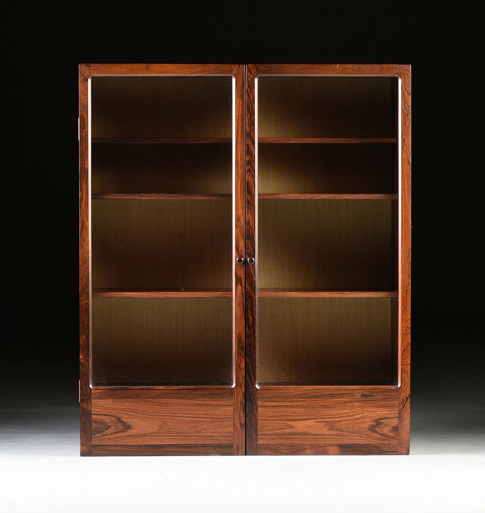 Appraisal: A VINTAGE MODERN ROSEWOOD TWO DOOR WALL CABINET LATE TH