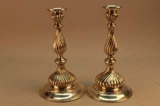 Appraisal: Pair of Sterling Candle Sticks Pair of Sterling Candle Sticks