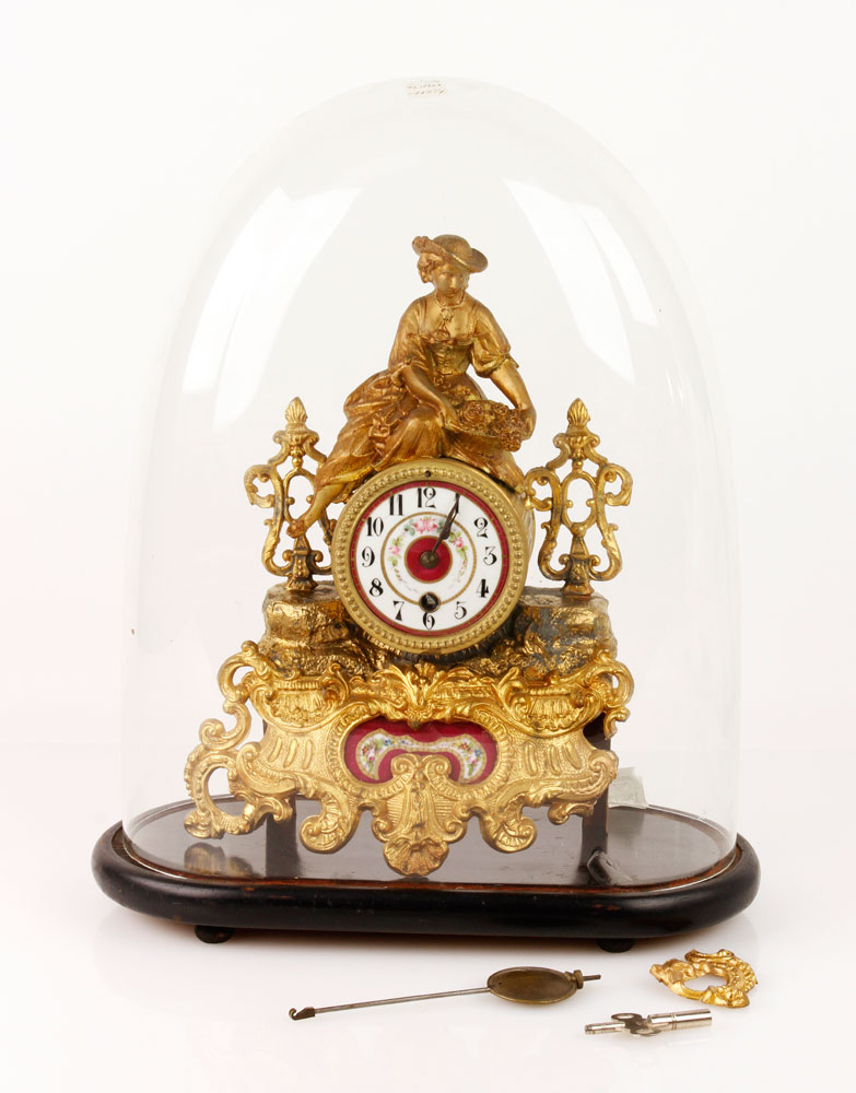 Appraisal: A - th C French Figural Clock th century figural