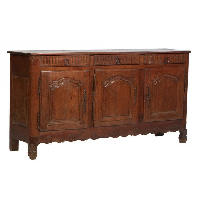 Appraisal: French Provincial Louis XV Style Carved Oak Sideboard th c