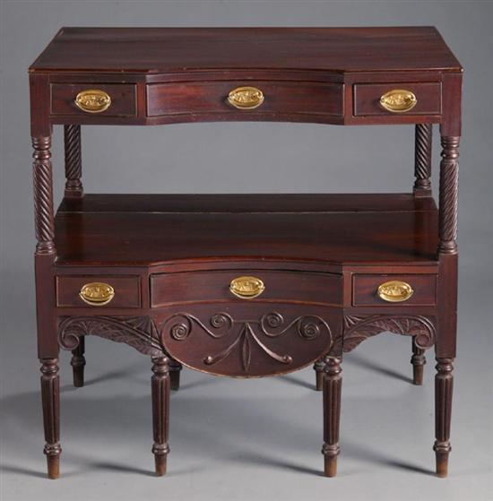 Appraisal: REGENCY SERVER England early th century mahogany and oak Two-tiered