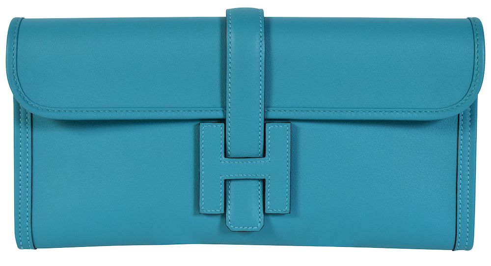 Appraisal: Hermes Jige Elan Swift Leather Clutch Bag Hermes Jige Elan