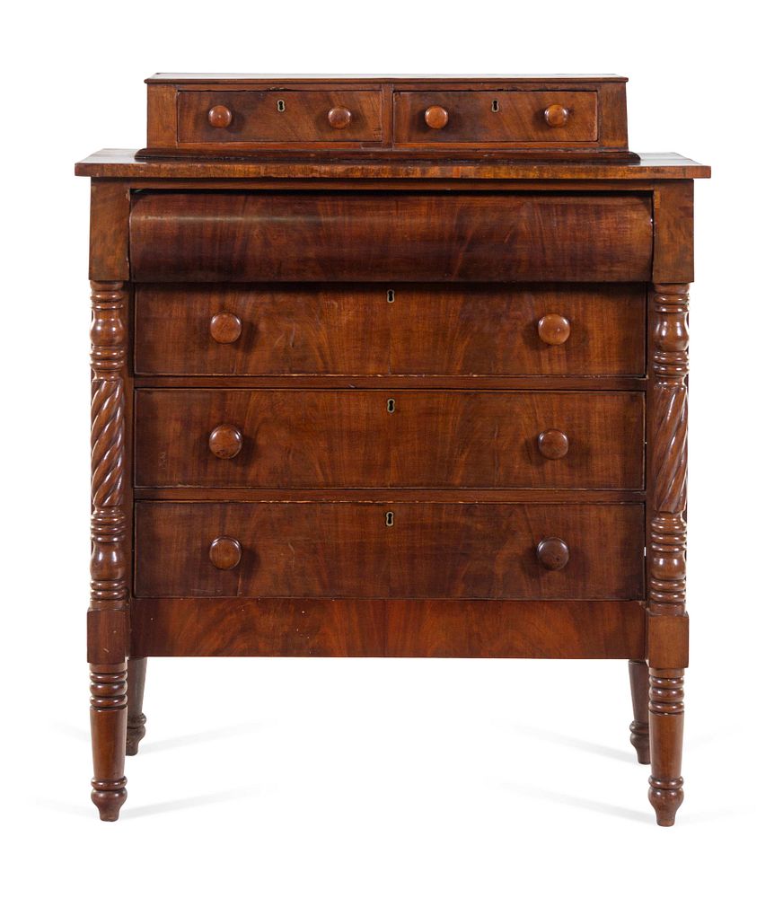 Appraisal: A Classical Mahogany Chest of Drawers A Classical Mahogany Chest