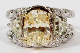 Appraisal: CT CANARY DIAMOND RING CT CANARY DIAMOND RING SIZE An