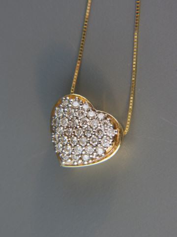 Appraisal: Diamond Heart Pendant round diamonds totaling over carat in k