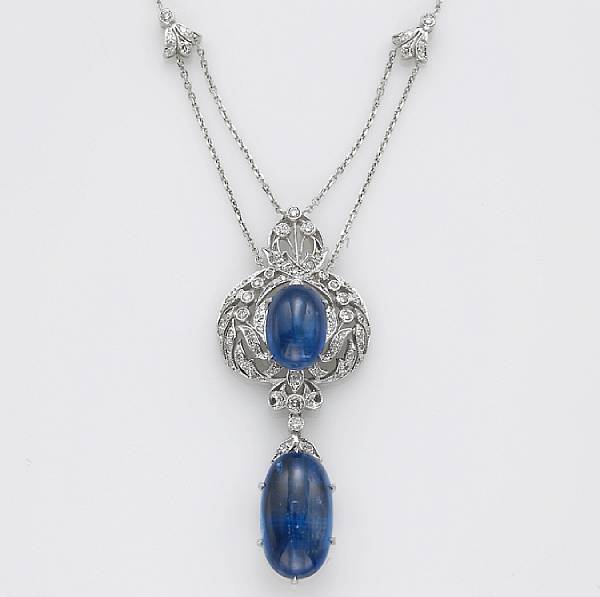 Appraisal: A kyanite diamond and eighteen karat white gold necklace estimated