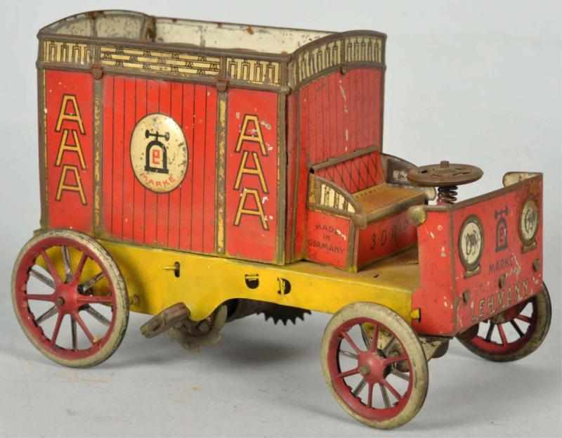 Appraisal: Tin Litho Lehmann Aha Truck Wind-Up Toy German Working Bell