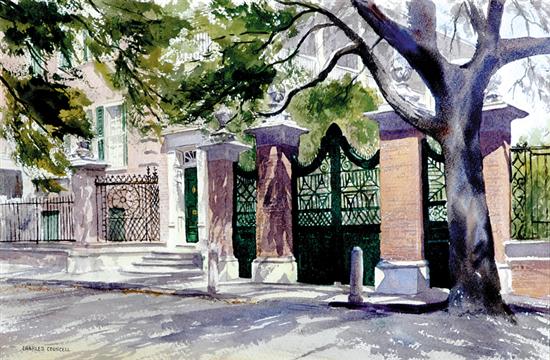 Appraisal: Charles Clemmens Councell Virginia b PINEAPPLE GATES CHARLESTON SOUTH CAROLINA