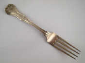 Appraisal: A fine and heavy hourglass pattern Irish Georgian silver tablefork