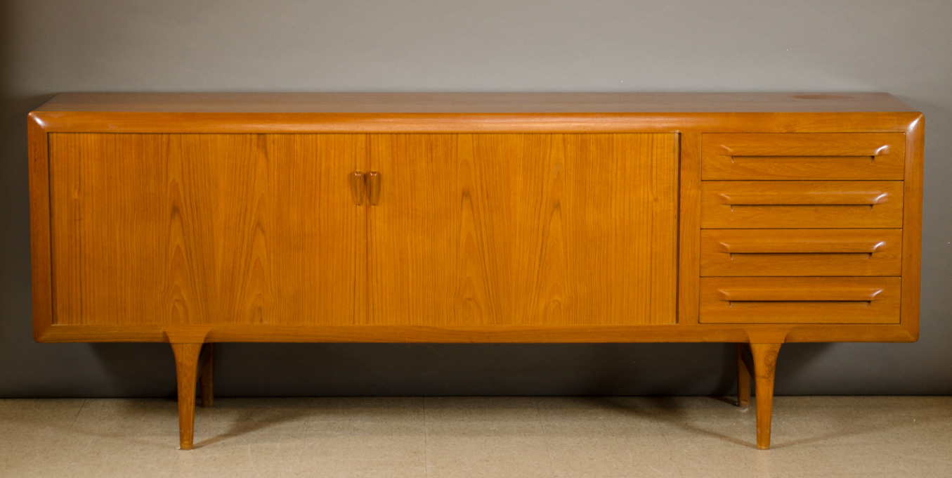 Appraisal: DANISH MID CENTURY MODERN TEAK LONG BUFFET the front having