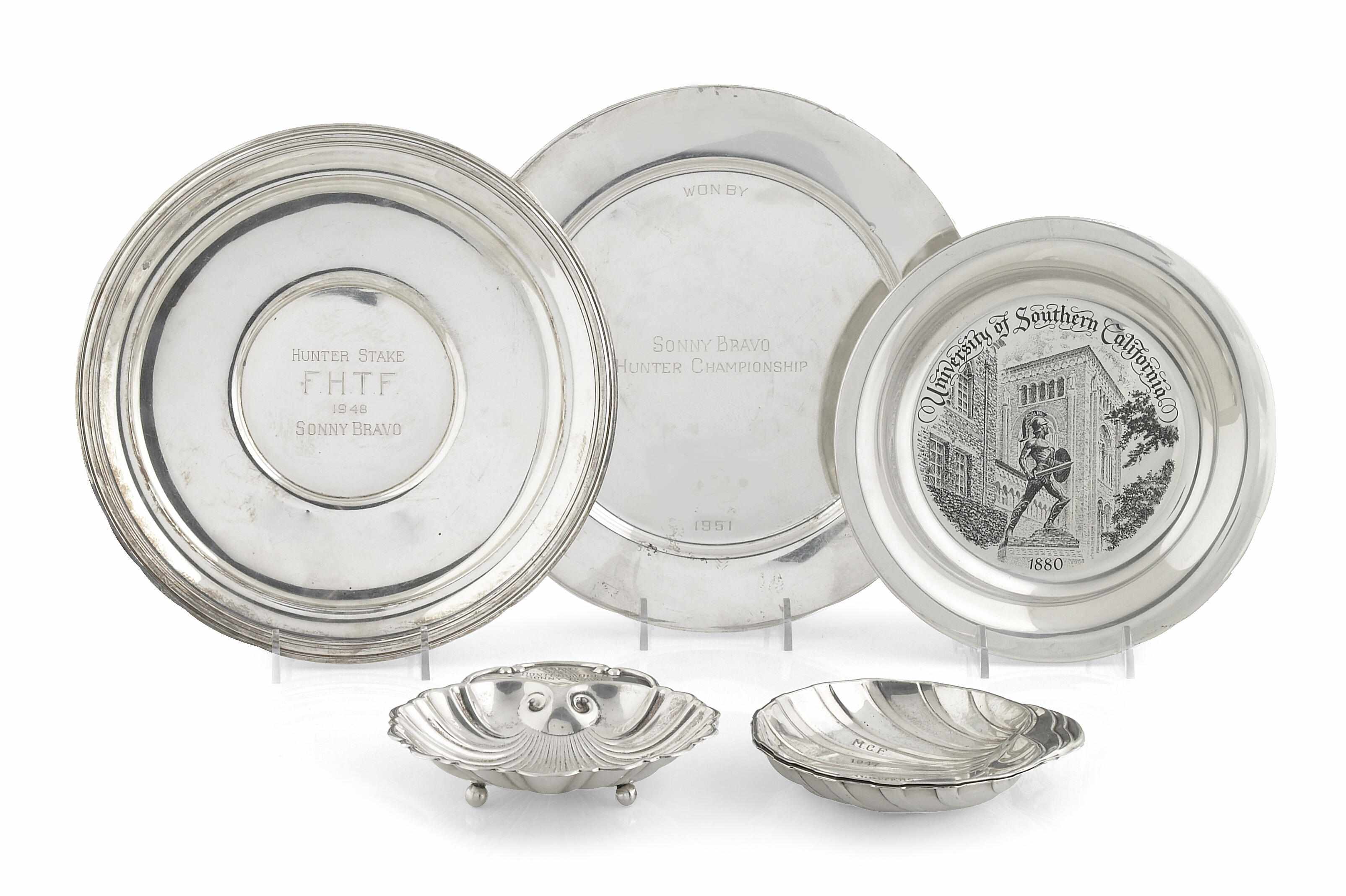 Appraisal: A group of sterling items with presentation inscriptions Comprising various